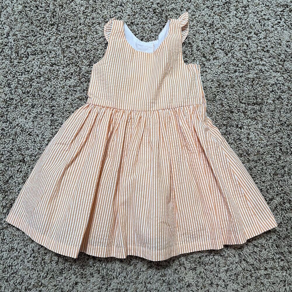 Rare Editions Orange Seersucker Sundress Girls Size 2T/2